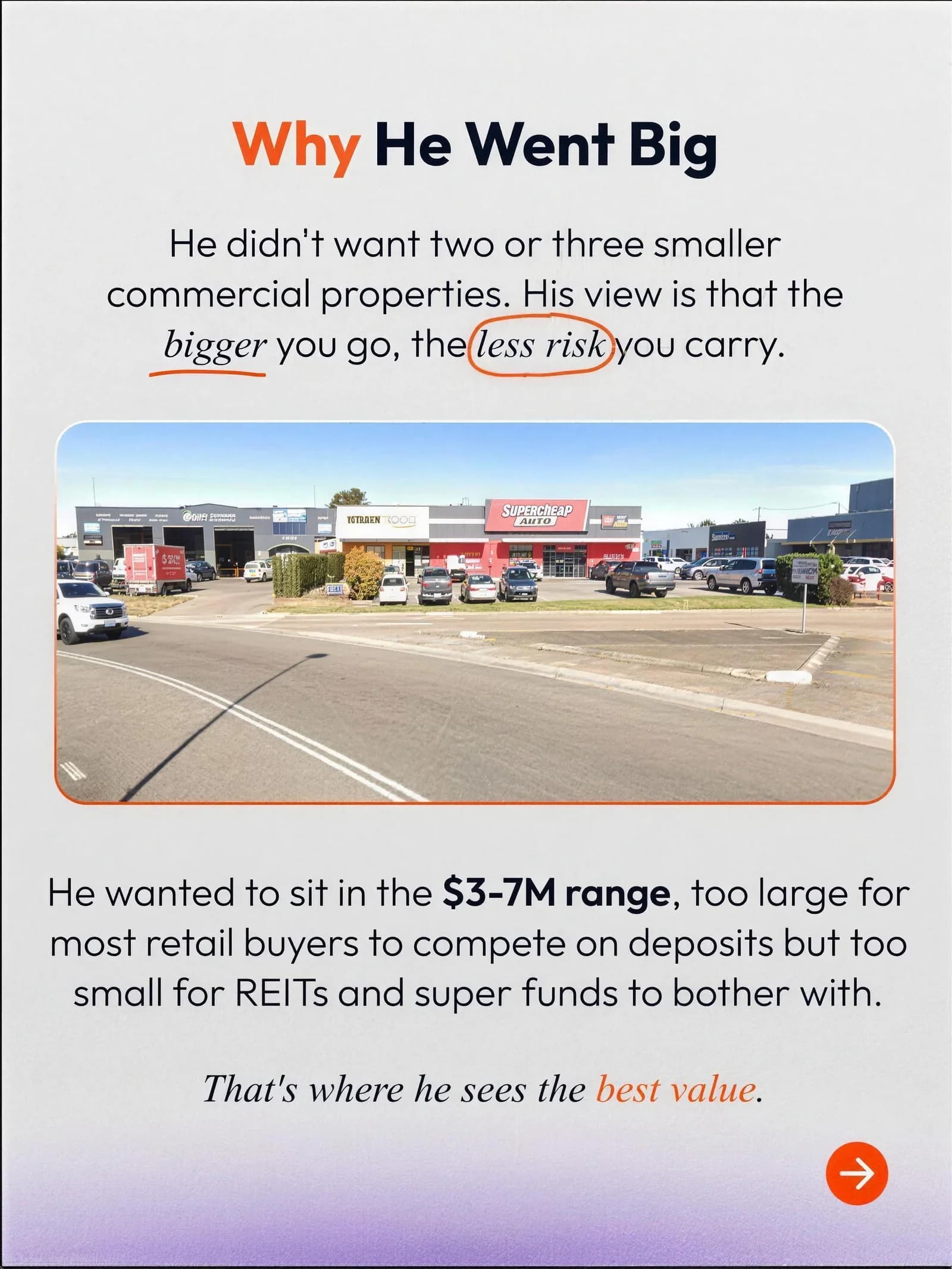 A $3.78M commercial purchase — the client story — slide 4