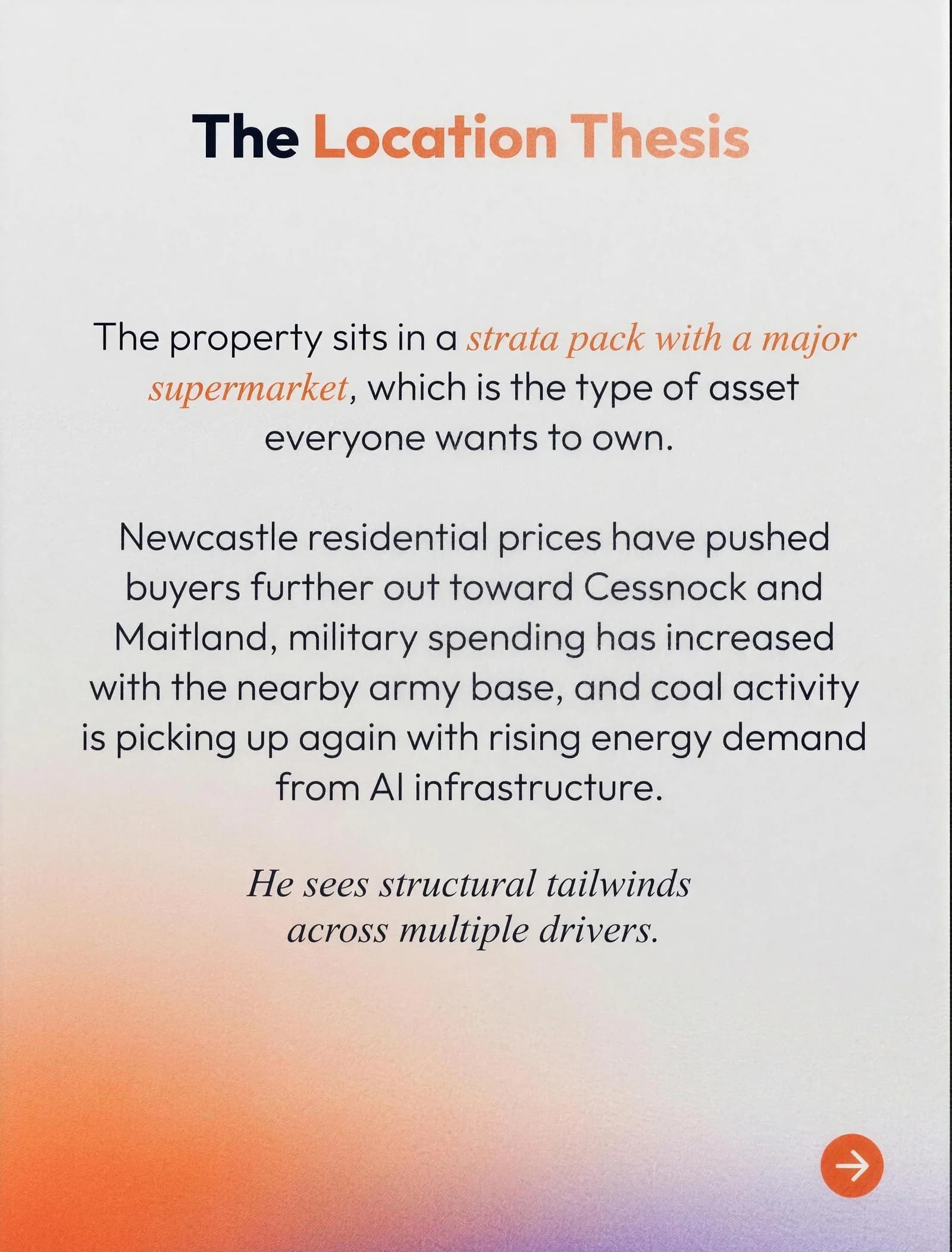 A $3.78M commercial purchase — the client story — slide 6